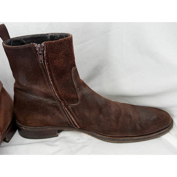 To Boot New York Adam Derrick Italian Suede Zip Chelsea Boots Brown Men\'s 13 main image 5